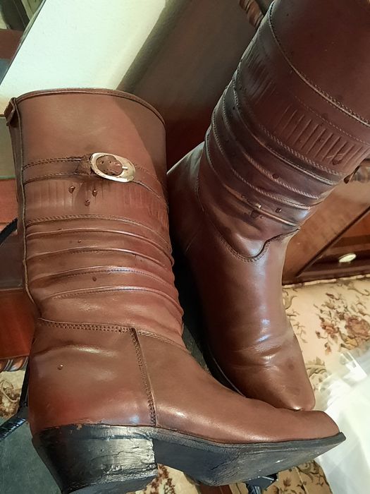 Cizme maro -roșcat, vintage, de colecție,  purtabile