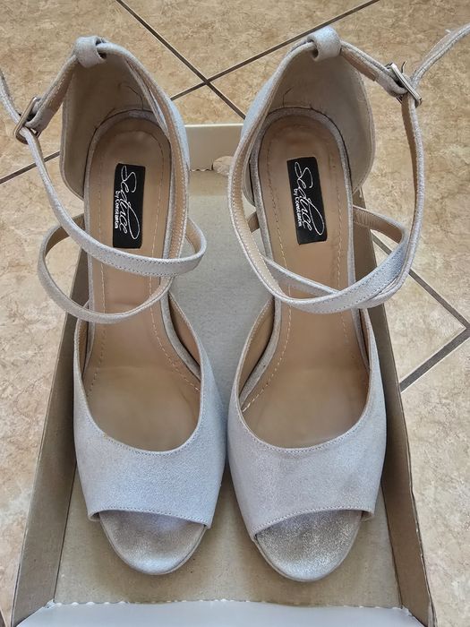 Pantofi toc 8 cm piele naturala 38