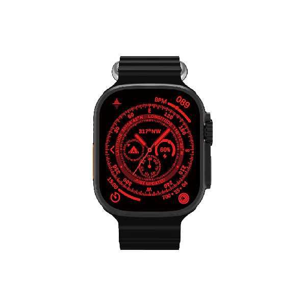 Ultra Max Hryfine 32M RAM Smartwatch, SpO2, ECG, BT Calling,IP68,Negru