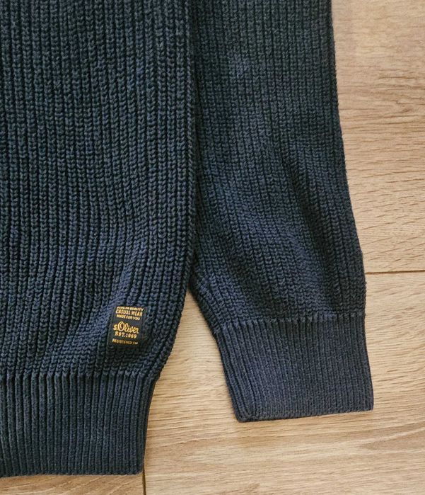 Pulover premium S. OLIVER bleumarin texturat, mărimea L