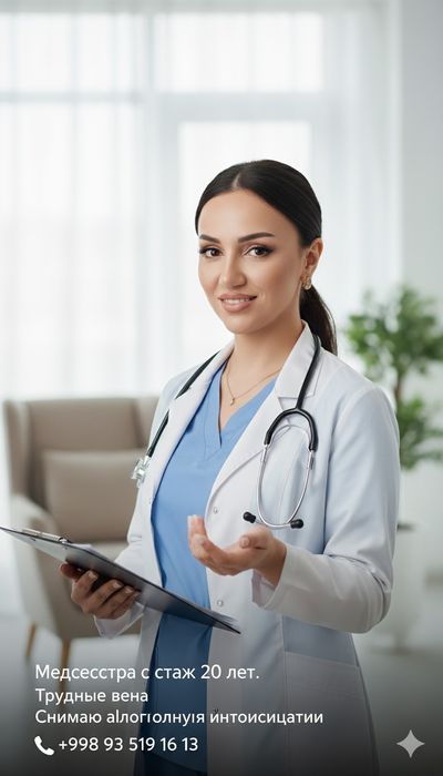 Вызвать домой медсестру.Профессионал медсестра 20 лет стаж Яшнабадский