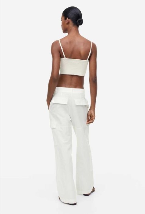 Ленени панталони H&M, бял, светло зелен-каки, розов, бежов, нови