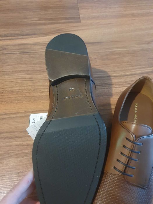 Pantofi derby din piele barbati ZARA mar 42 NOI