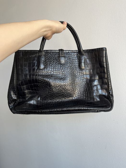 Geantă Longchamp piele de crocodil