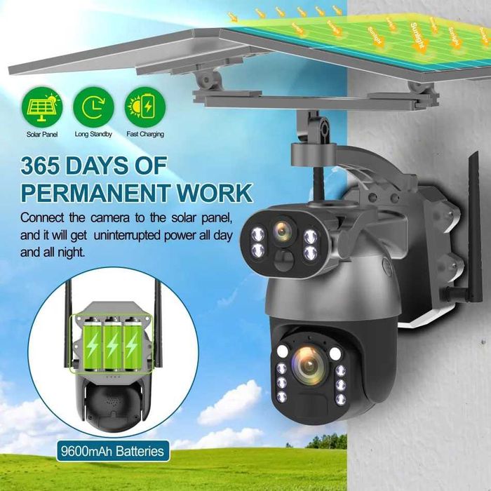 Camera de Supraveghere cu Panou Solar ,PTZ  4G, Q5M-Z, cu 50X Zoom,
