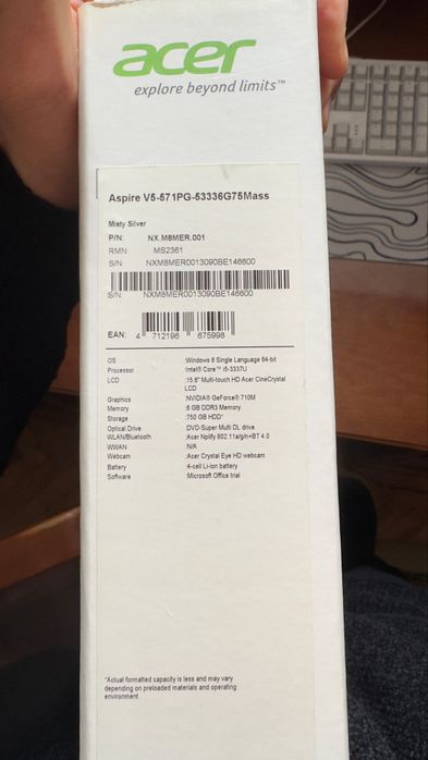 ноутбук Acer aspire v5