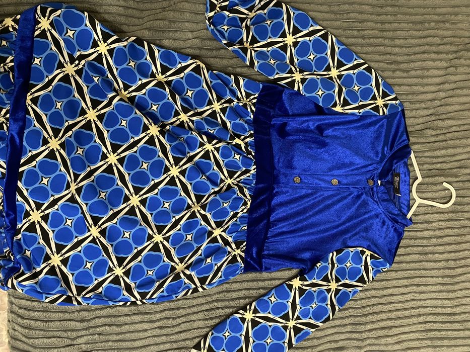 Платье этно синие