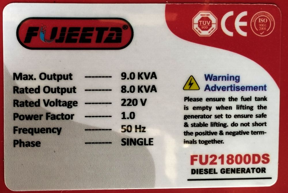 Generator FUJEETA 9 KV