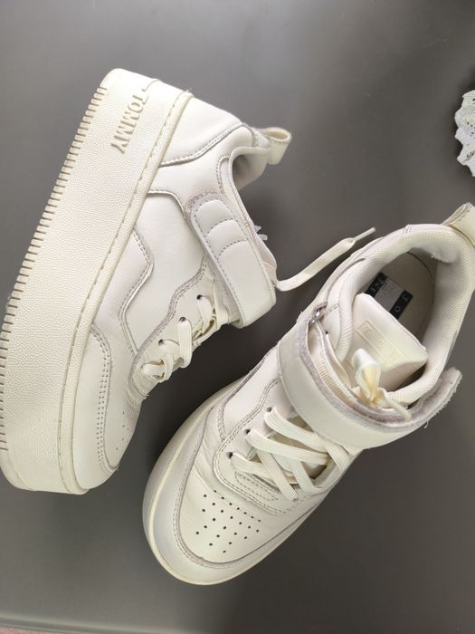 Adidasi Tommy Jeans piele bej 37