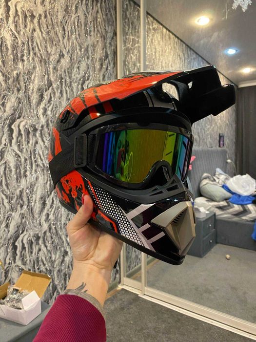 Casti moto off road/atv/enduro+ochelari cadou
