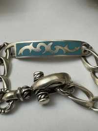 Bratara barbateasca, argint 925, tribal viking. Vultur