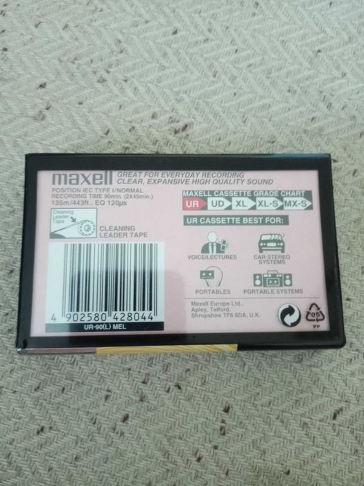 Касетка за касетофон maxell 90мин. нова