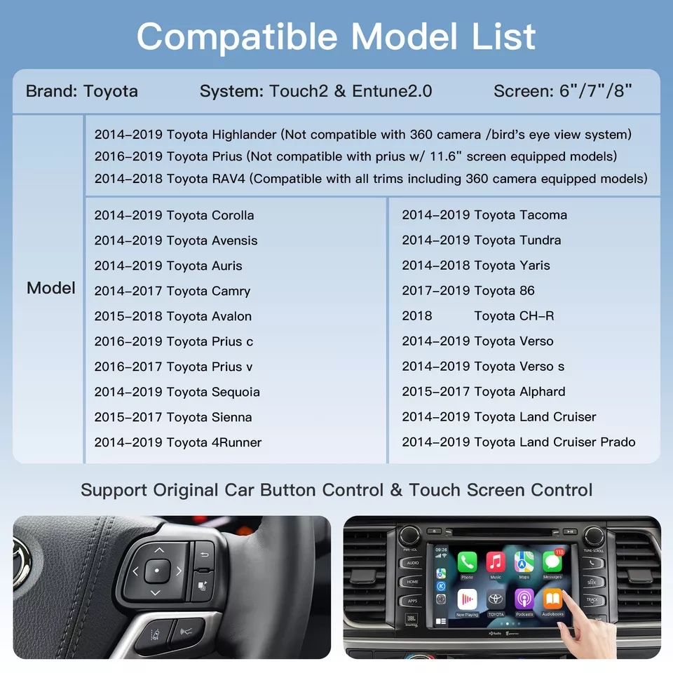 Toyota Modul Android Auto Apple CarPlay Wireless Navigatie