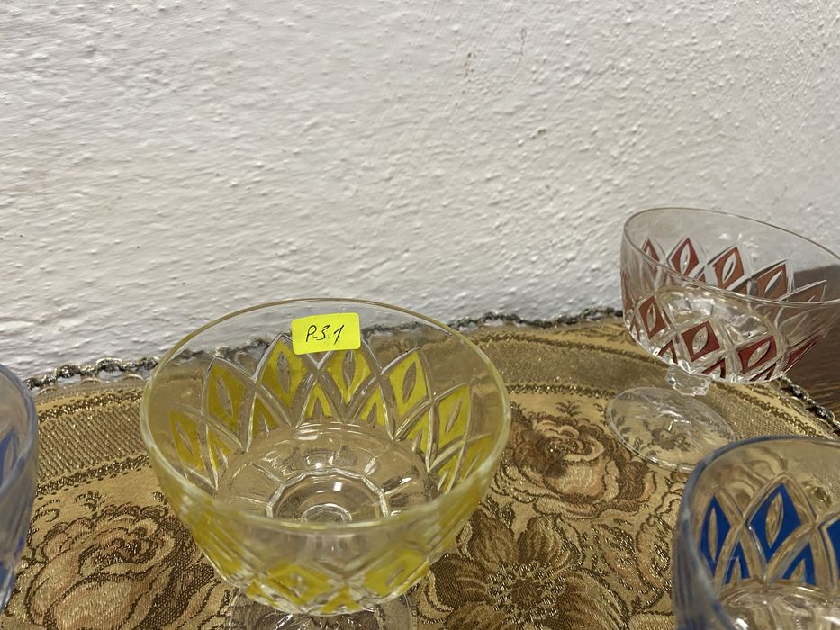 Винтидж кристални чаши 1950 1970 ръчна украса колекция