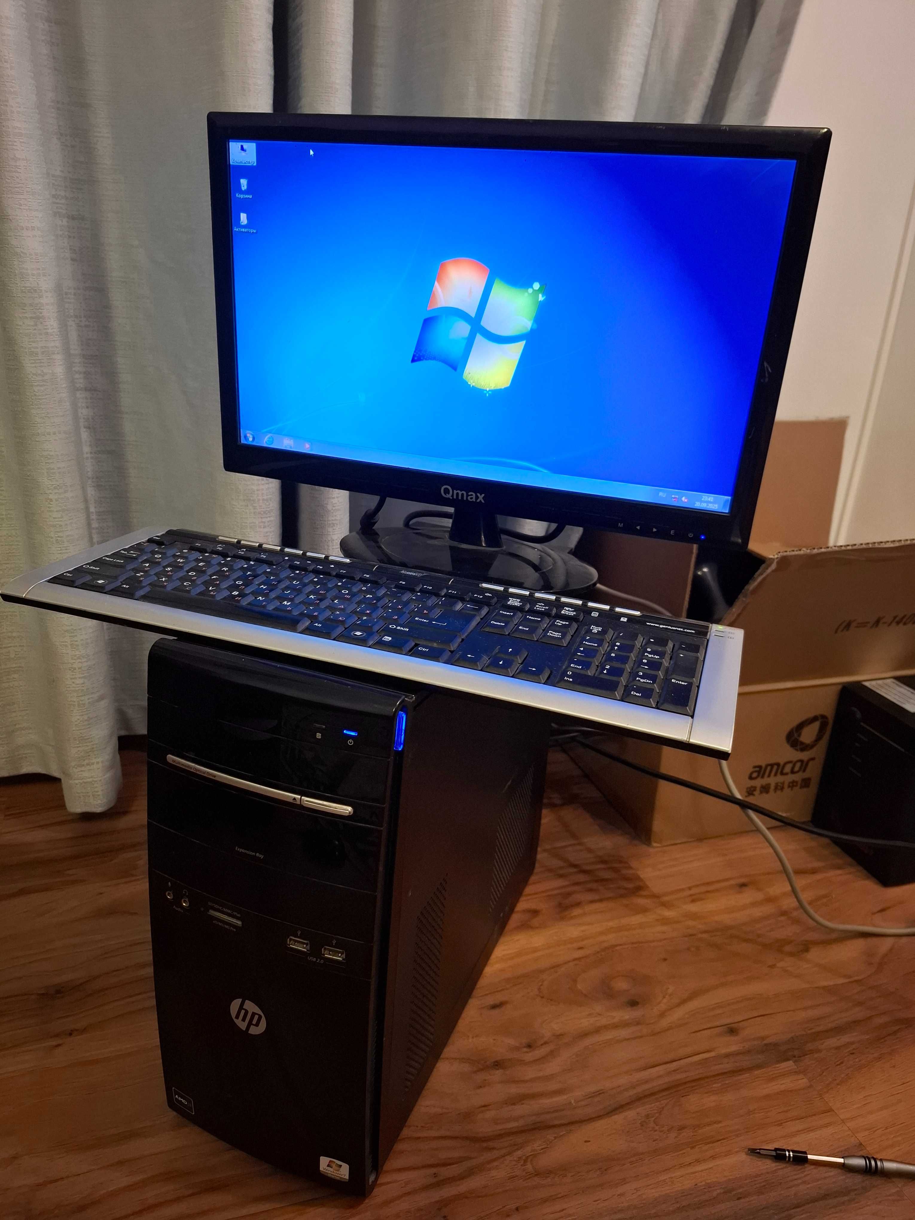 Фирменный компьютер HP, системник, монитор LCD Led 19", клавиатура