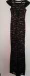 Rochie lunga crem cu dantela neagra, marimea 34