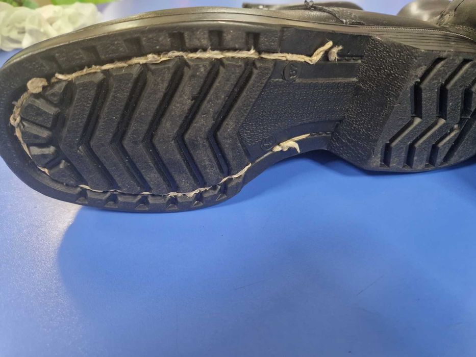 Кубинки черни шити естествена кожа