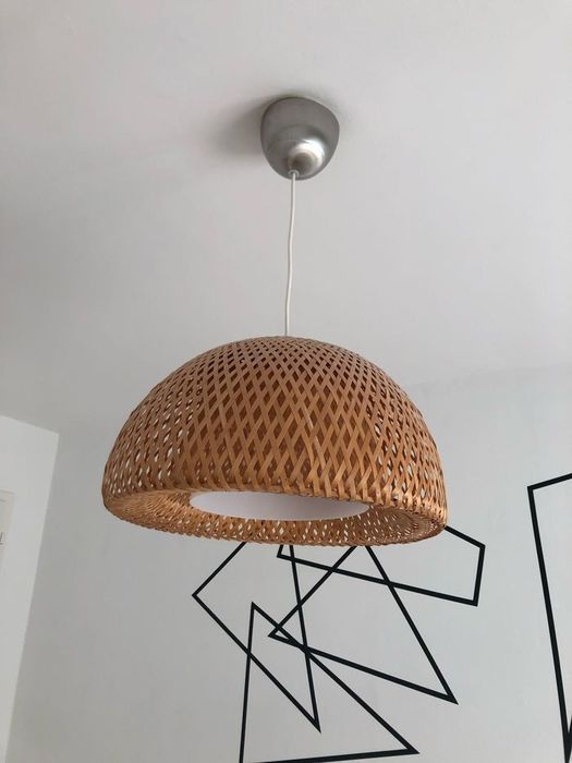 Set lustra și 2 lampadar ikea bambus