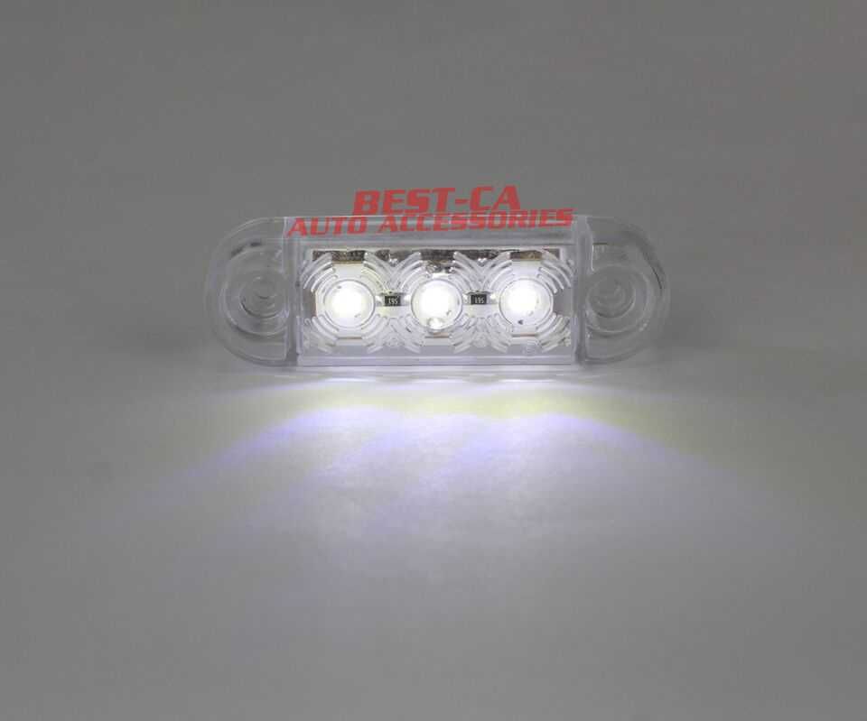 3 LED мини бели габаритни светлини габаритни светлини 12V-24V