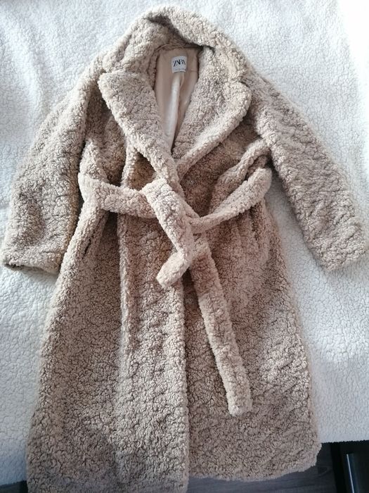 Дълго палто от изкуствен каракул