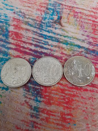 3 monede 10 euro centi