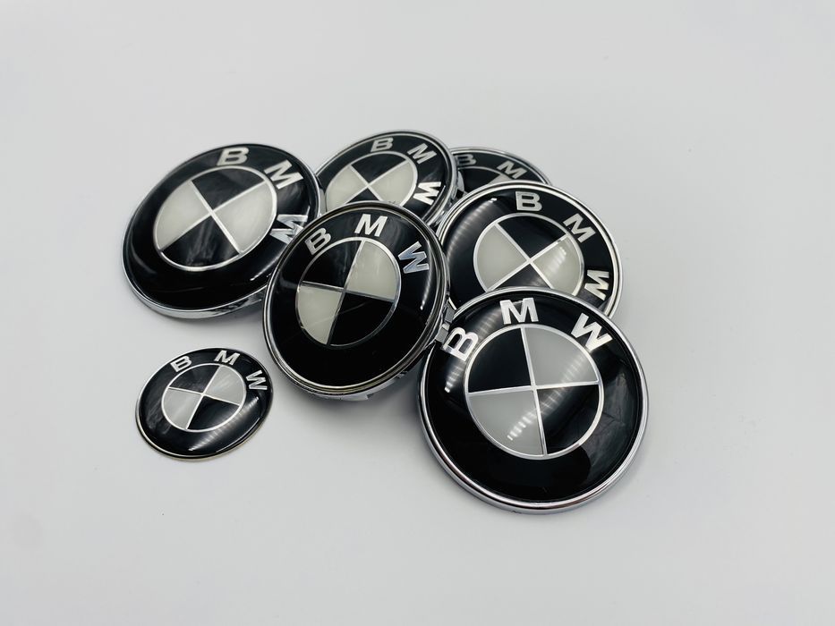 Set Embleme BMW negru/alb 7 bucati