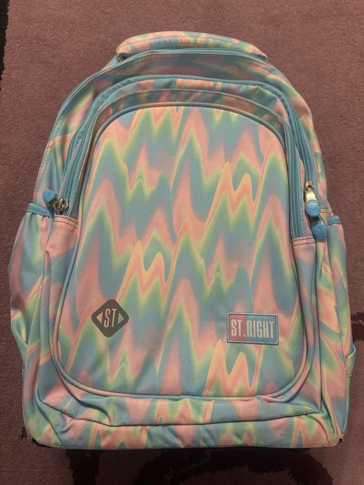 Ghiozdan troler marca St Right, roti silicon, impermeabil