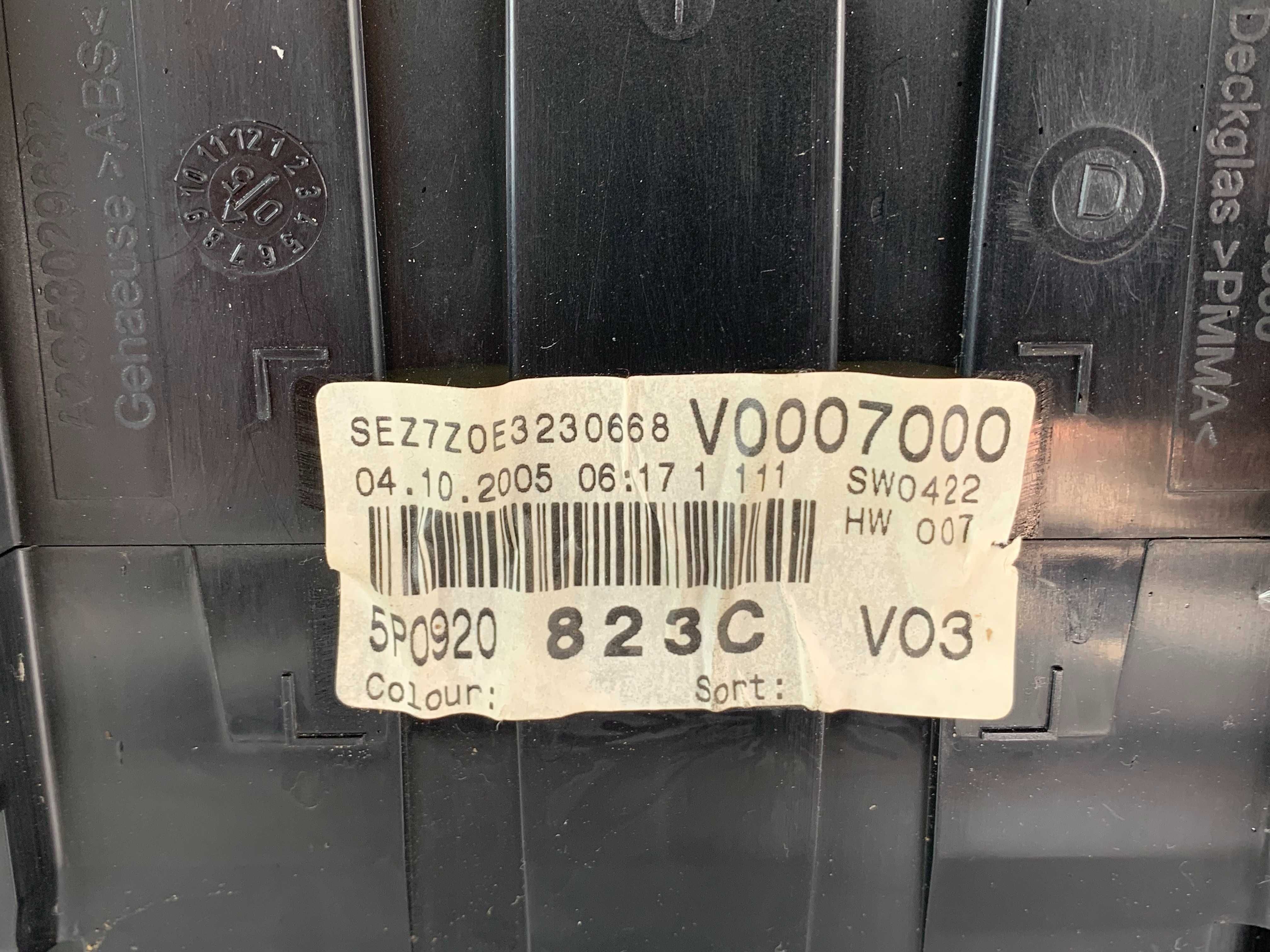 Километраж Сеат Алтеа Seat Altea 1.9 TDI 105к.с. (04-09)г. 5P0920