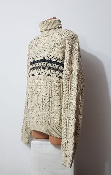 Pulover tricot Aran Crafts Celtic Jacquard 100% lână Irlanda nr 56 XXL