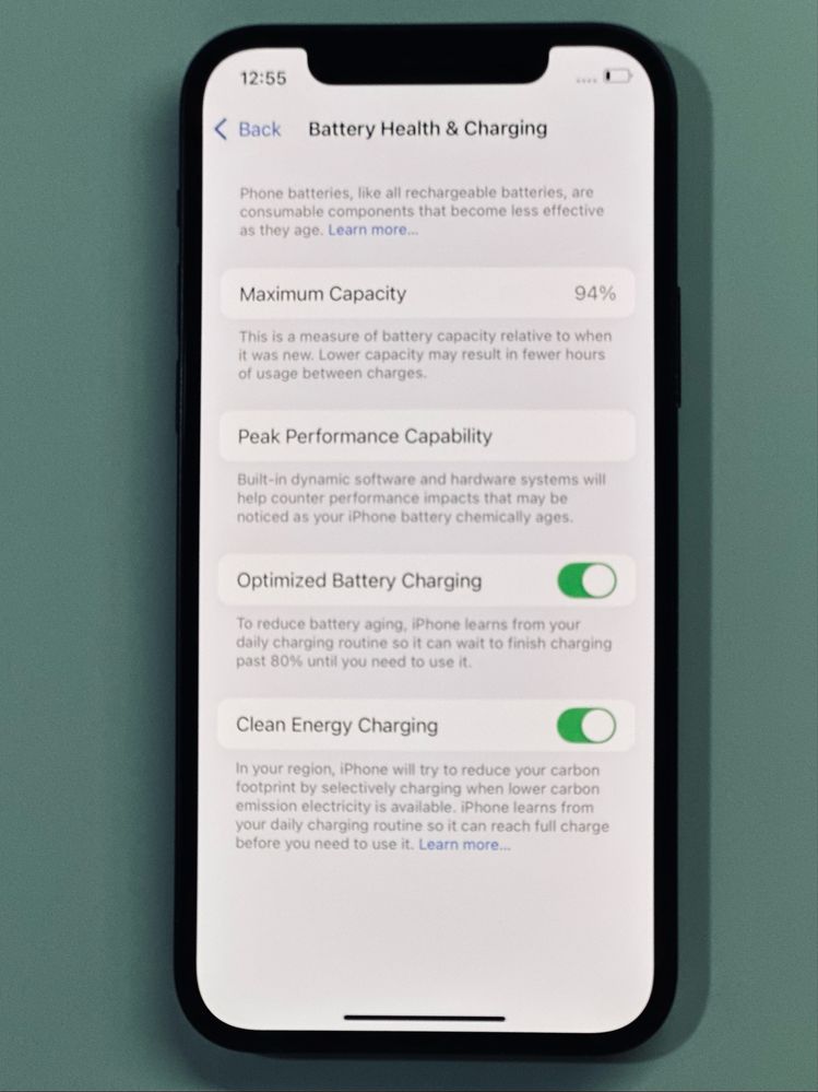 iPhone 12 Black 128GB 94% battery