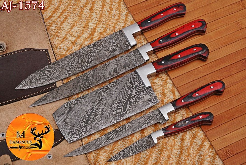 Высококачественный ручной кованый кухонный нож из дамасской стали