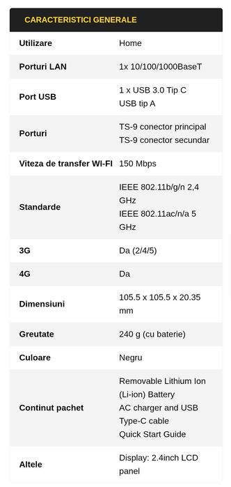 Router wi-fi Netgear MR 1100-100EUS 1xLAN