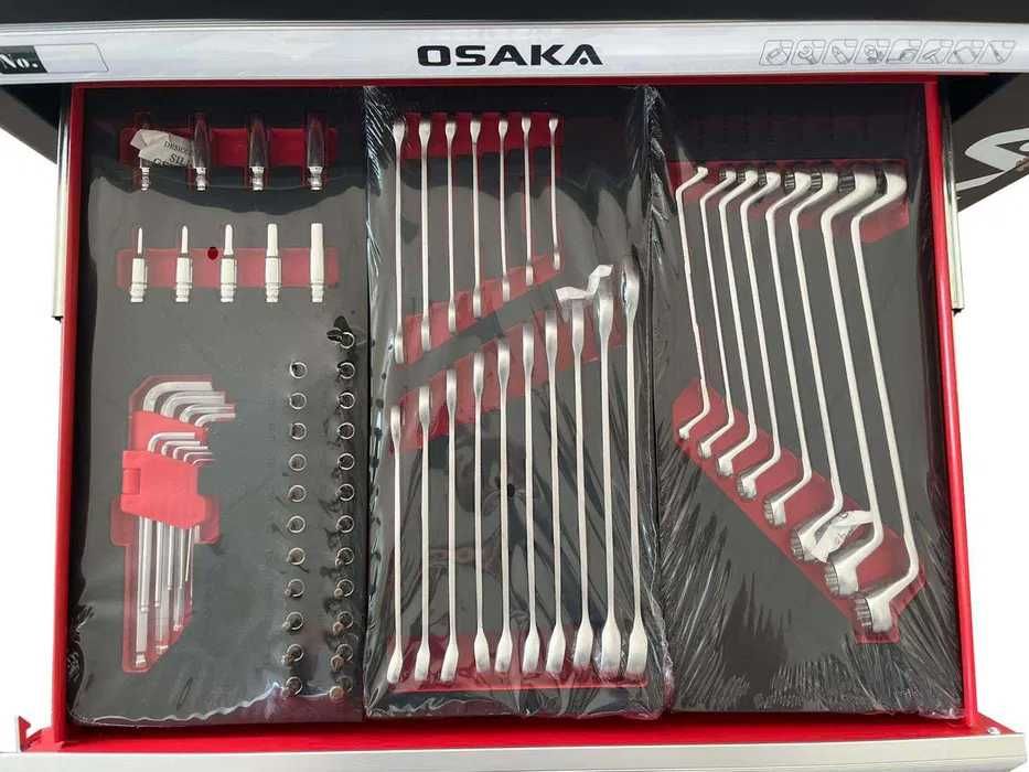 Количка за инструменти OSAKA - празна, със 156 и 196 инструмента