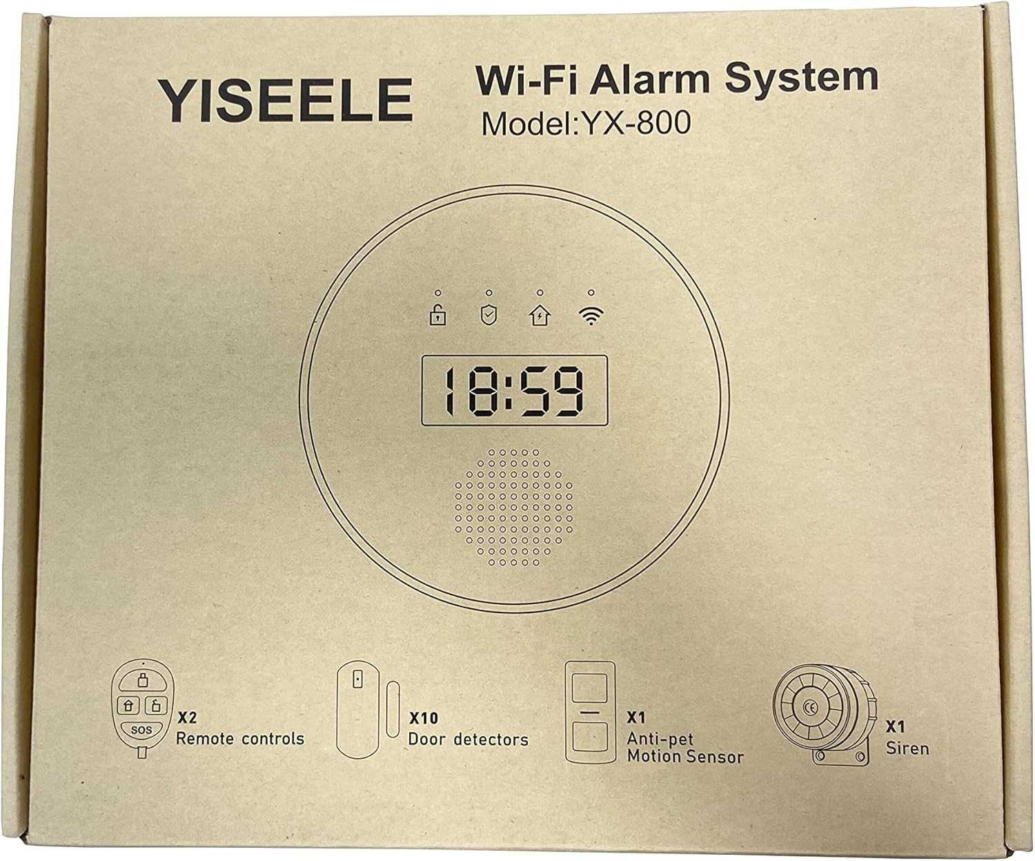 Безжична WiFi алармена система YISEELE с приложение и аларми