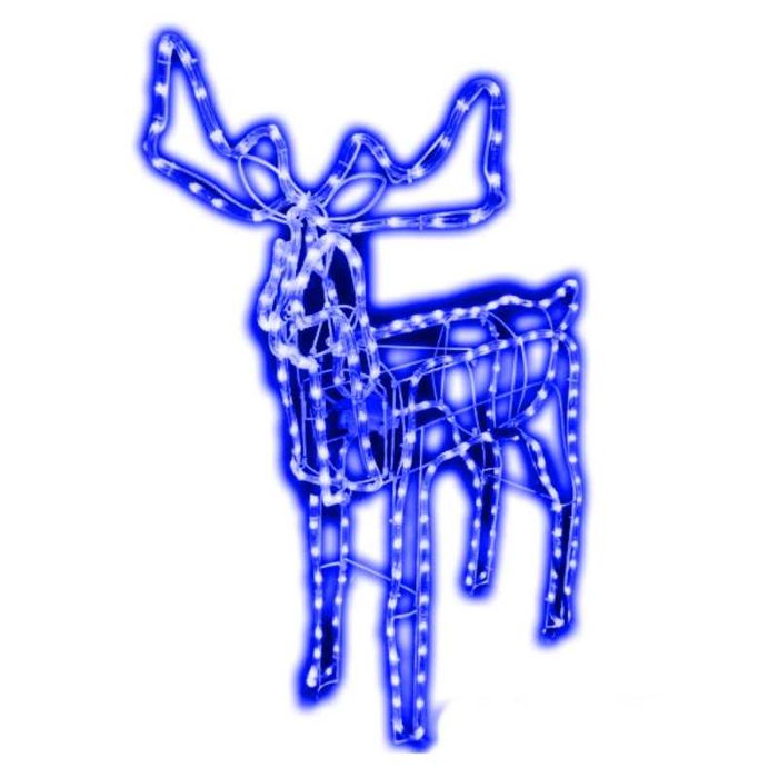 Коледен светещ 3D елен топла светлина с флаш ефект 1м х 80см външен