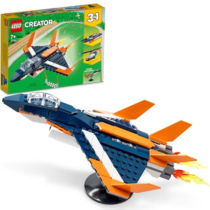 LEGO® Creator 3 in 1 - Avion supersonic 31126, 215 piese