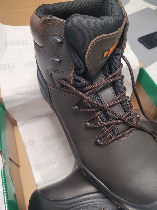 Обувки работни, кафява кожа високи coverguard