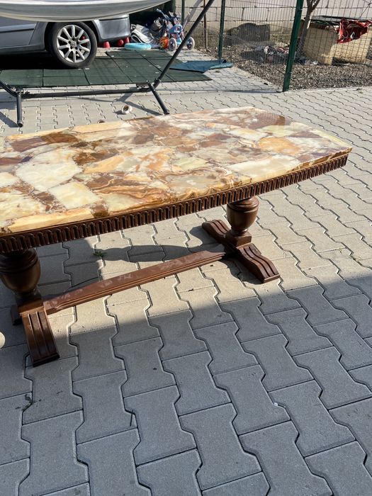 Vand masuta cafea lemn cu marmura