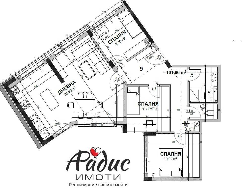 Продава се Тристаен апартамент в Стара Загора, Център - 121 кв.м за 897 €/кв.м - Снимка #6