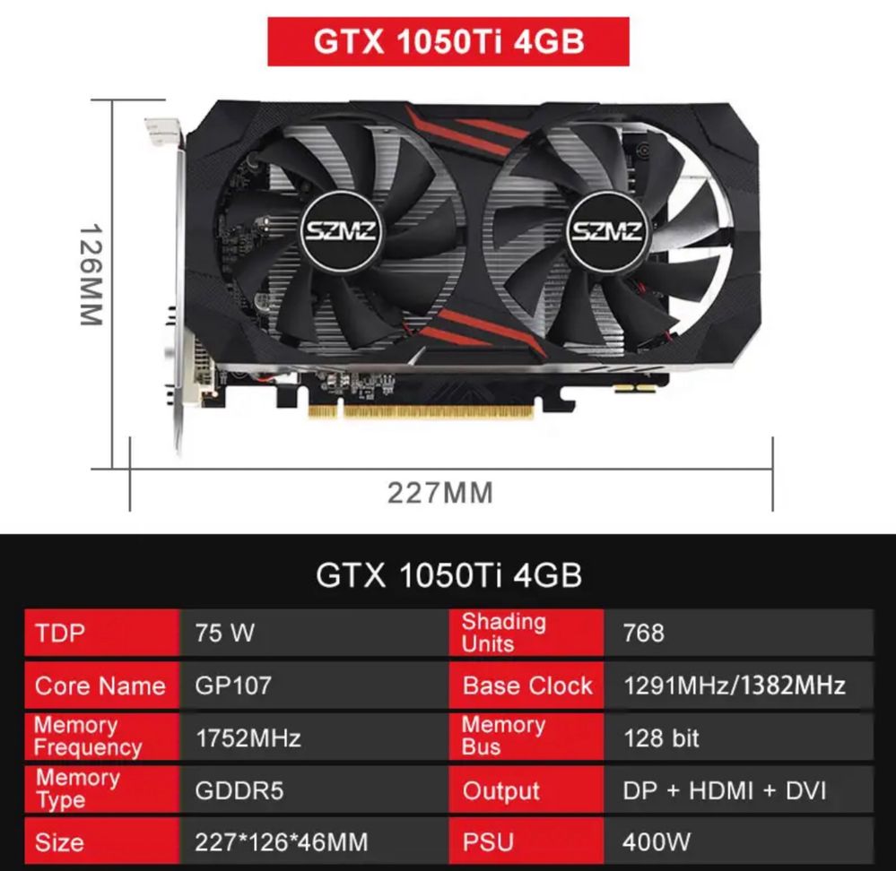 GXT 1050Ti 4Gb videokarta