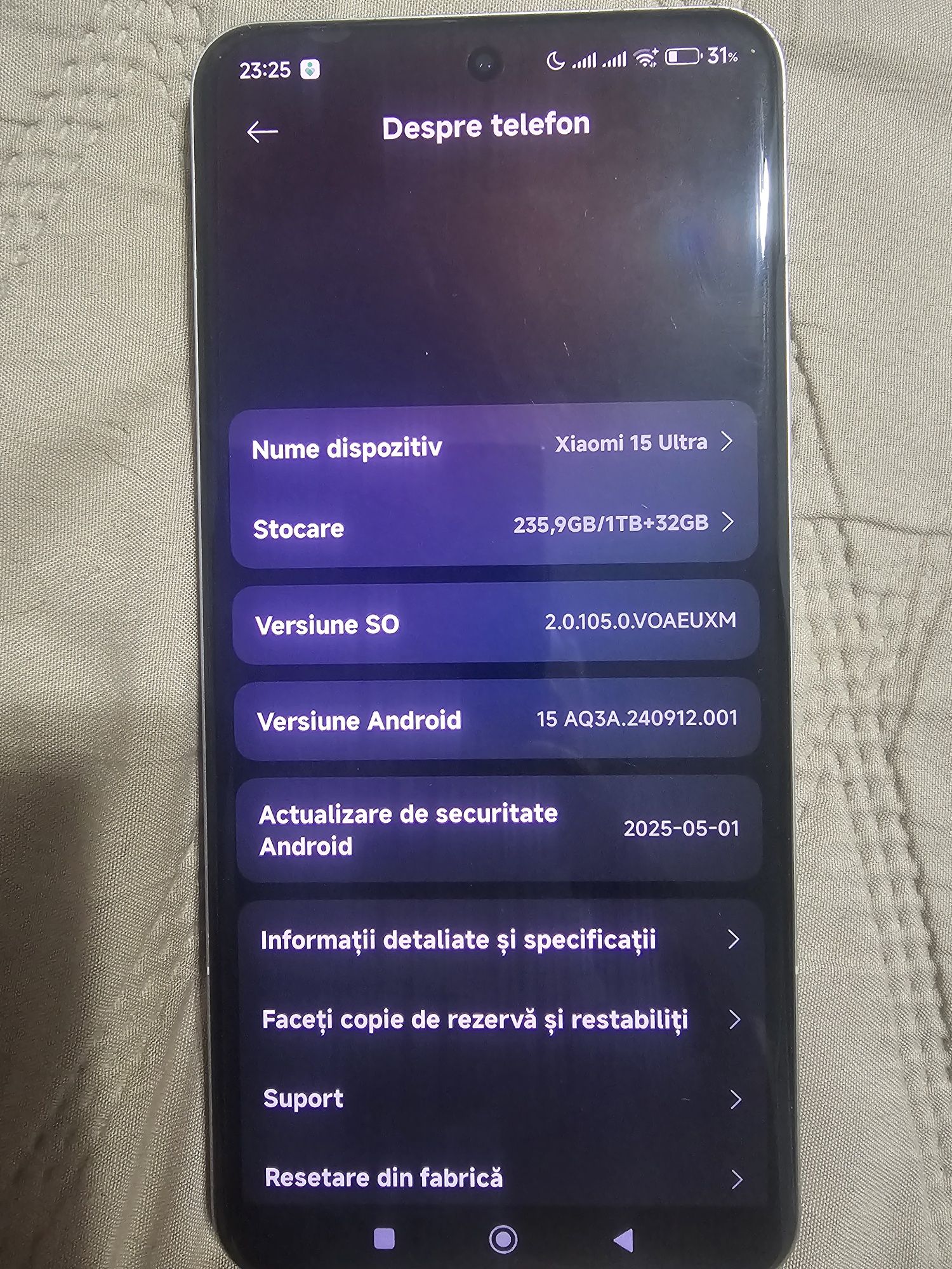 Vand Xiaomi 15 Ultra 32gb 1tb stocare nou