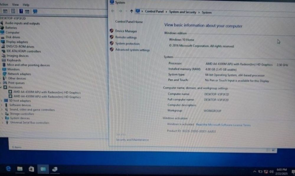 Laptop HP Probook Amd A4