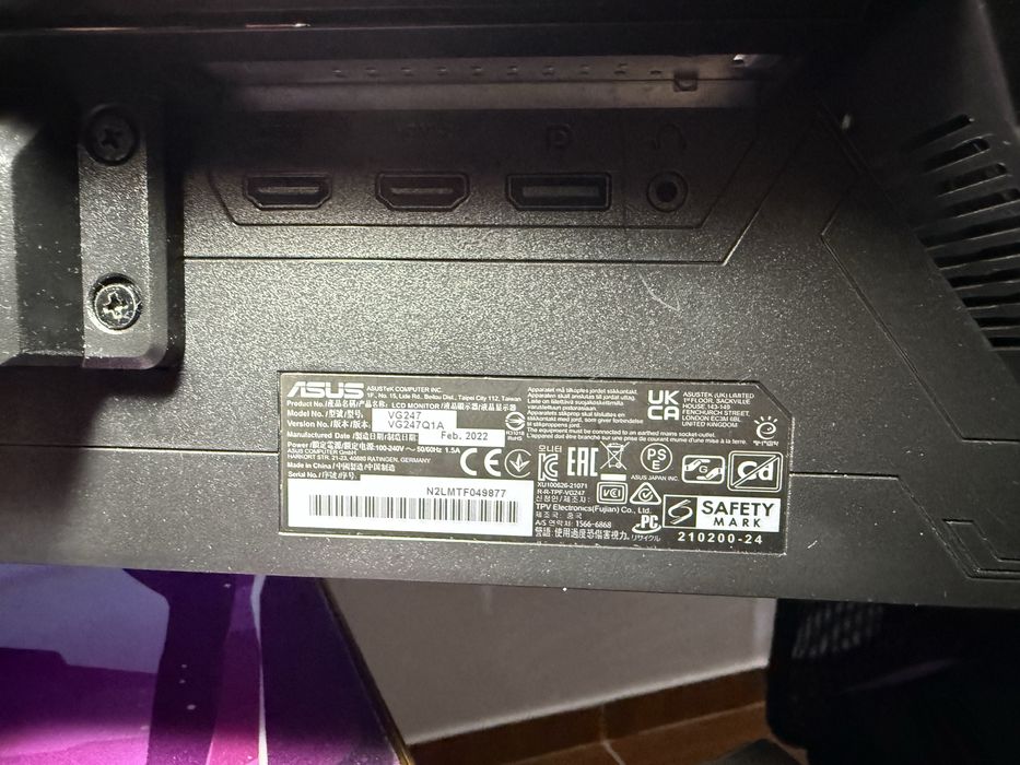 Monitor ASUS TUF VG247Q1A – 165Hz, 1ms, Full HD – Stare impecabilă!