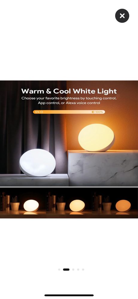 Lampa de veghe, multicolor cu control vocal