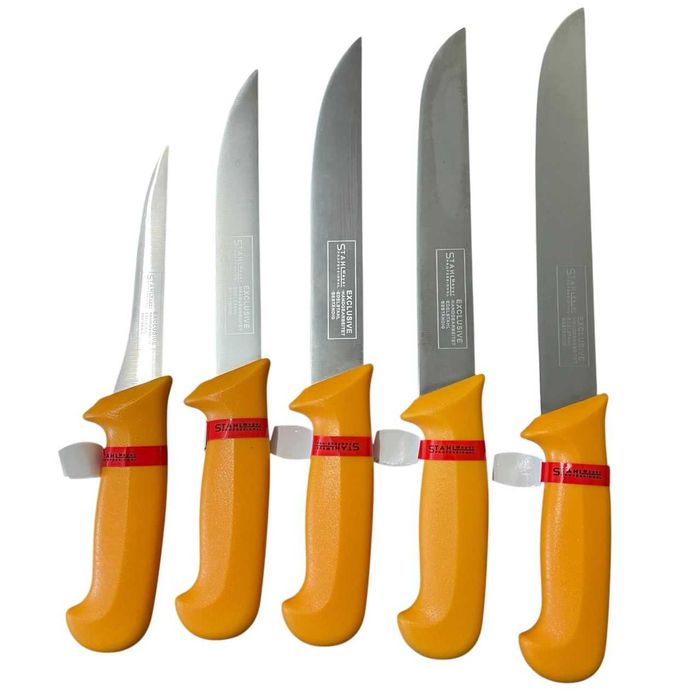 Комплект професионални месарски ножове 5 броя STAHLMAYER +сатър+брус