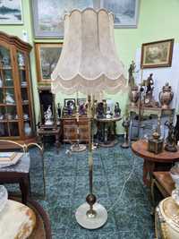 Чудесна антикварна холандска подова лампа оникс и бронз