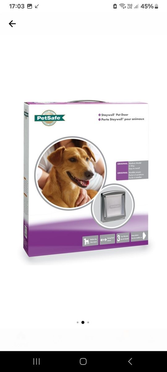 Usa batanta pentru Caini de talie medie pana la 18 kg, PetSafe, silver