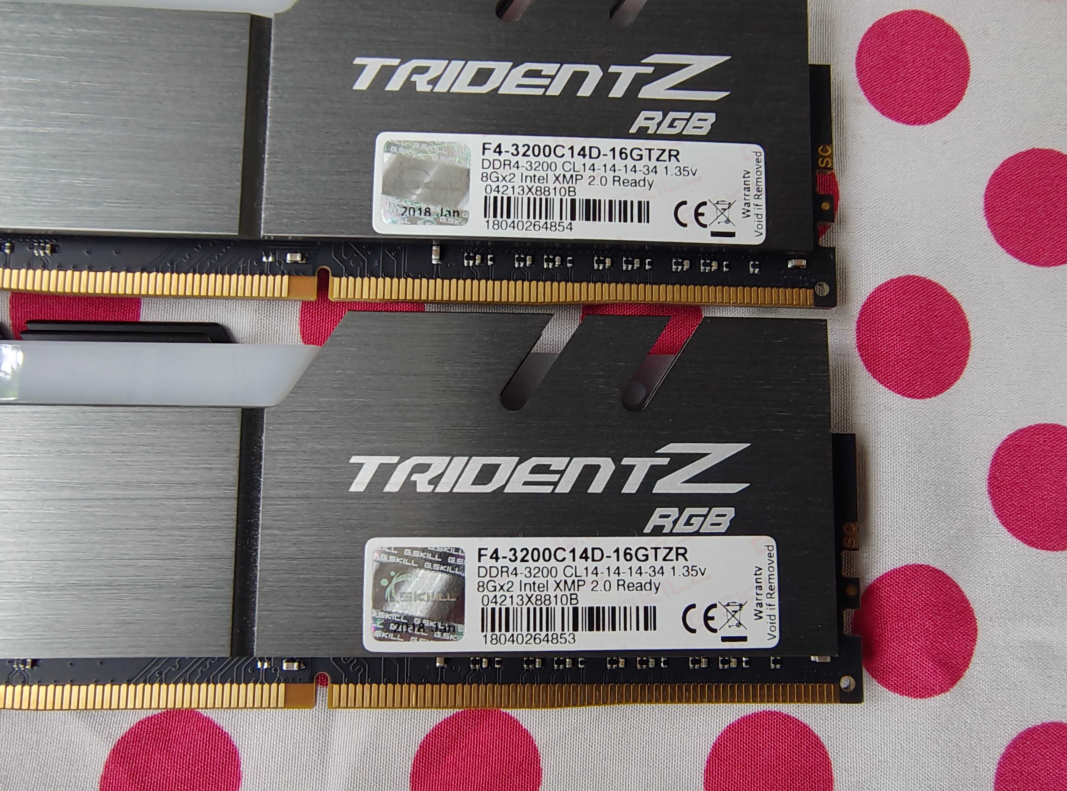 Memorie G.Skill Trident Z RGB 16GB DDR4 3200MHz CL14 1.35v.