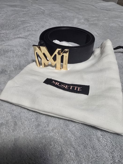 Черен кожен колан Musette