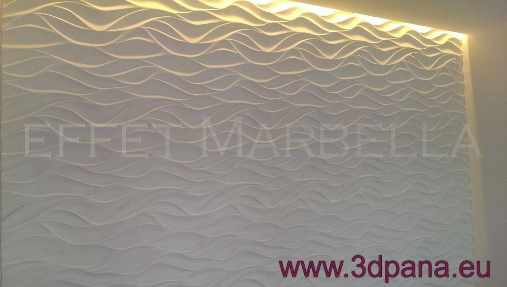 Декоративни 3D панели - 3д гипсови панели, облицовки за стени 0034